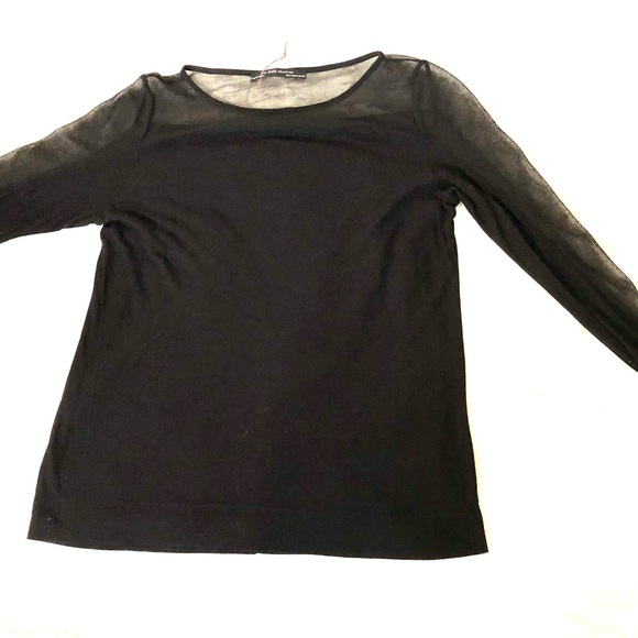 Zara Shirt with Sheer Detail on Top and Sleeves. Medium. - Picture 1 of 4